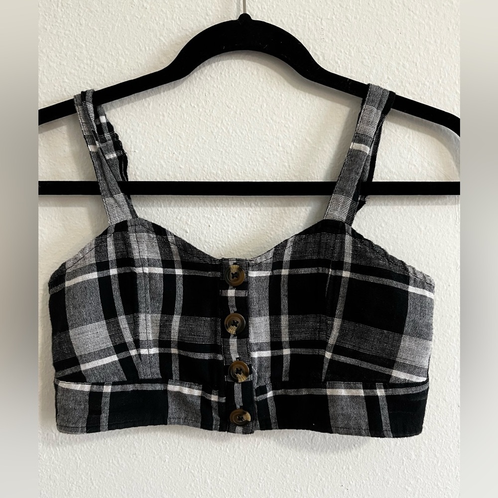 American Eagle Plaid Crop Top